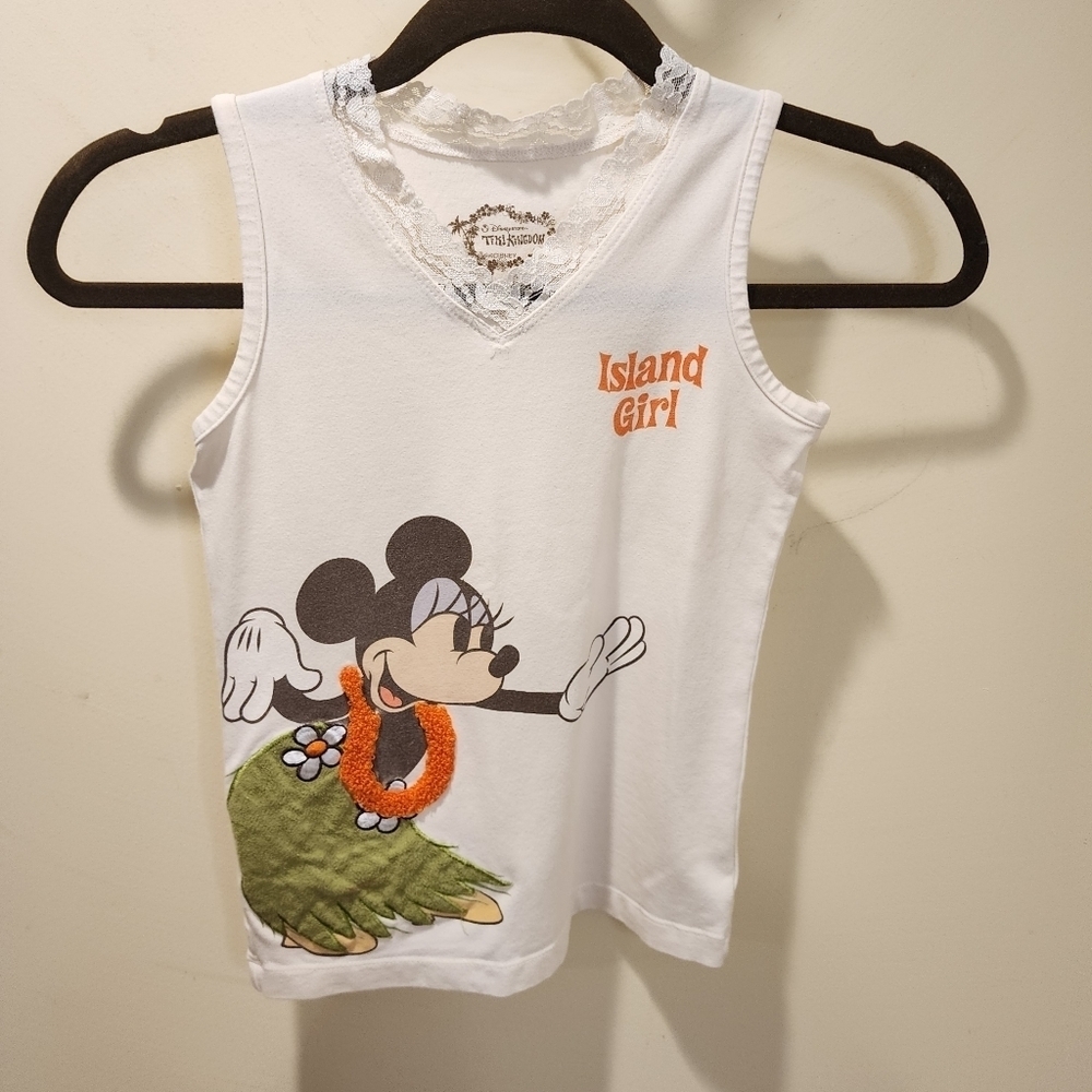 Disney store Tikikingdom islan girl minie mouse tank top size M
